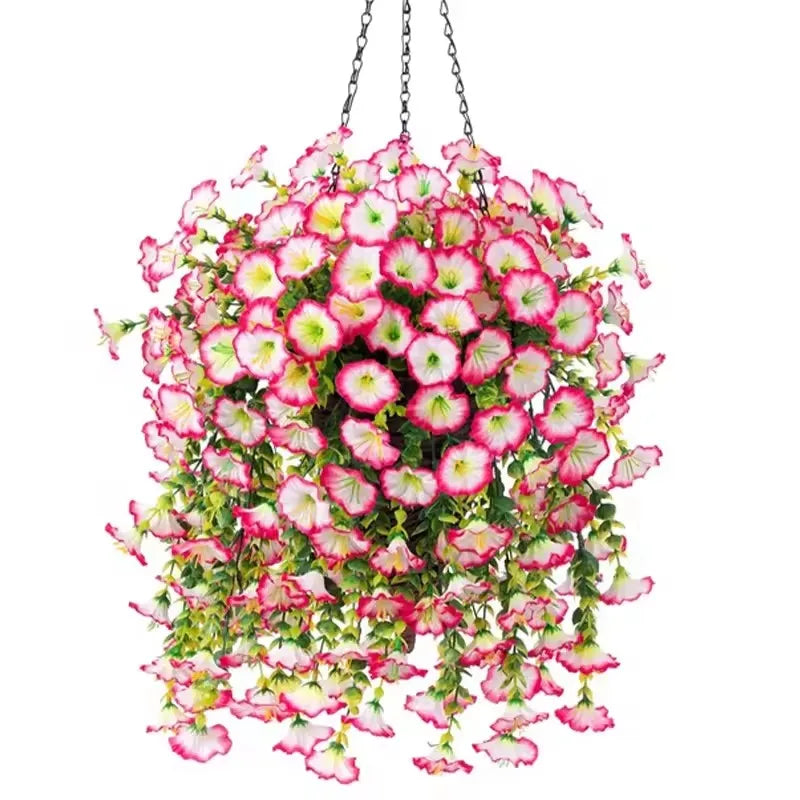artificial hanging plants and flowers 1/10PCS Artificial Morning Glory Hanging Flowers – UV Resistant Faux P –  Perma-Petals