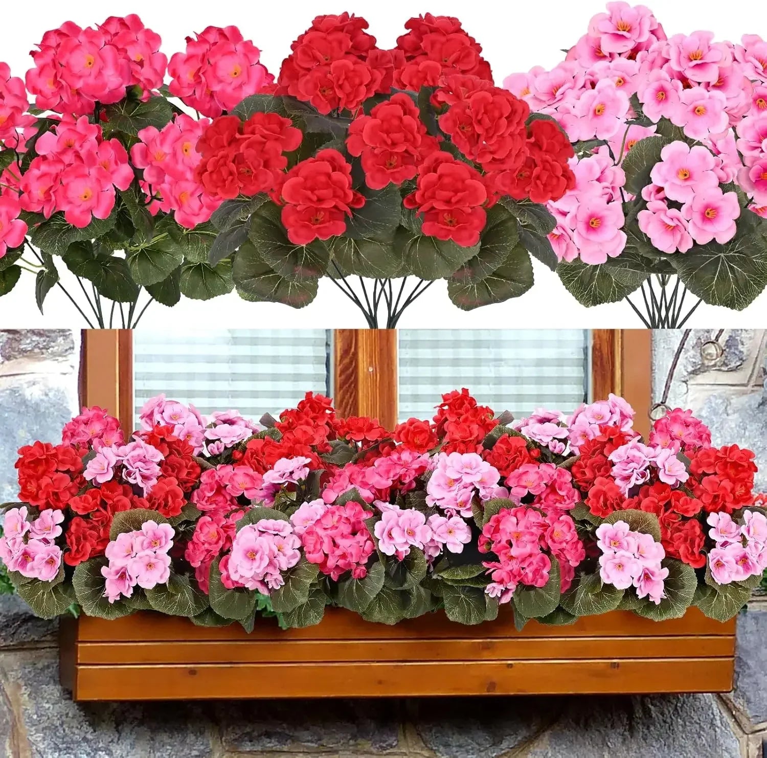 Artificial Begonias for Balcony Garden Styling