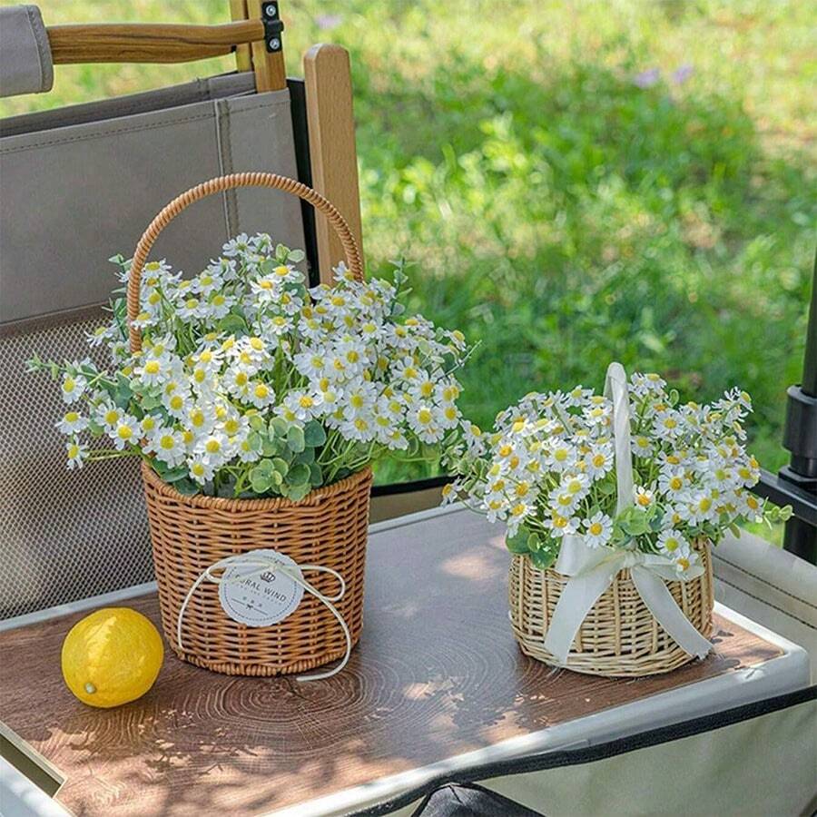 Bulk Artificial White Daisy Flowers (6 PCS Bundle) – 9.8" Faux Wildflower Stems for Spring Décor, Party Centerpieces & Home Arrangements
