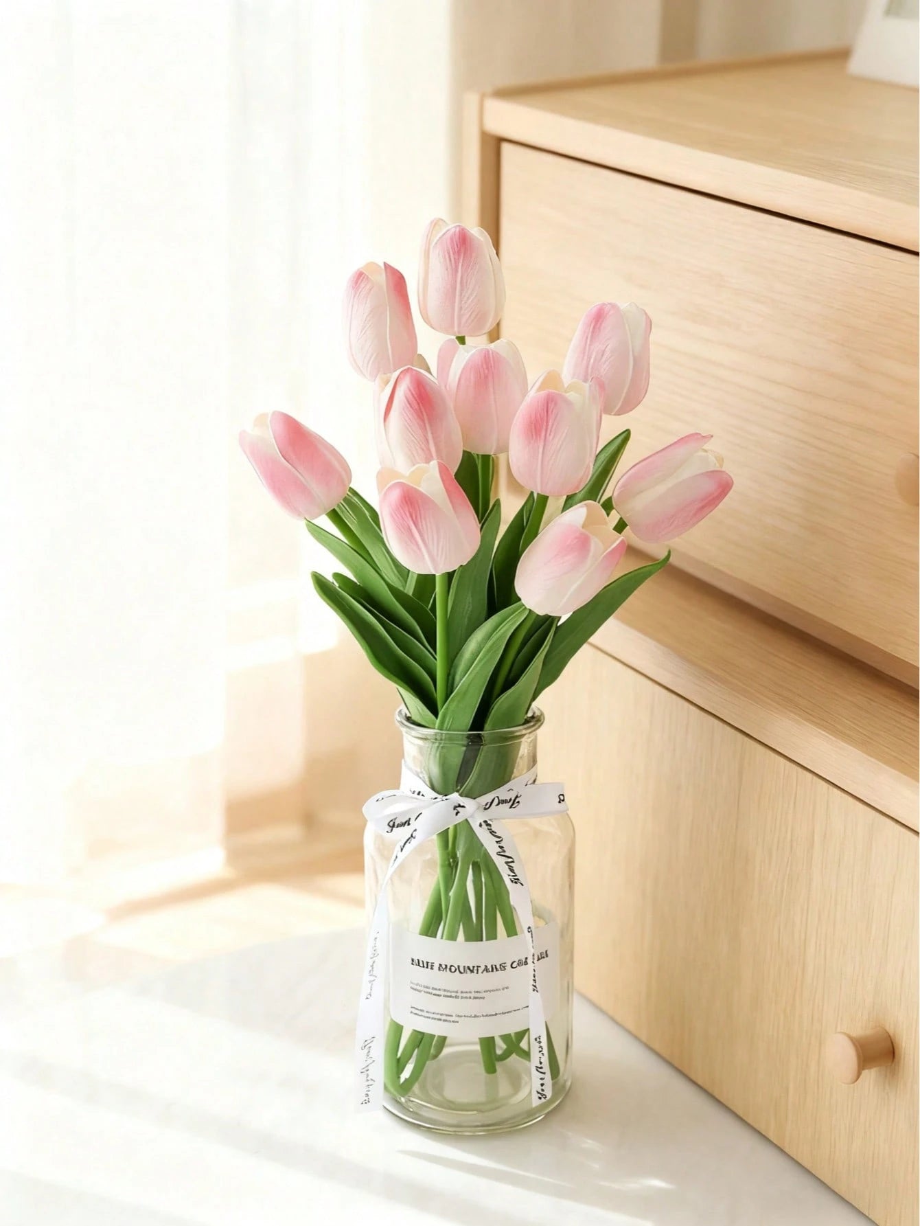 Bulk Artificial Gradient Pink Tulips – Lifelike Faux Tulip Stem