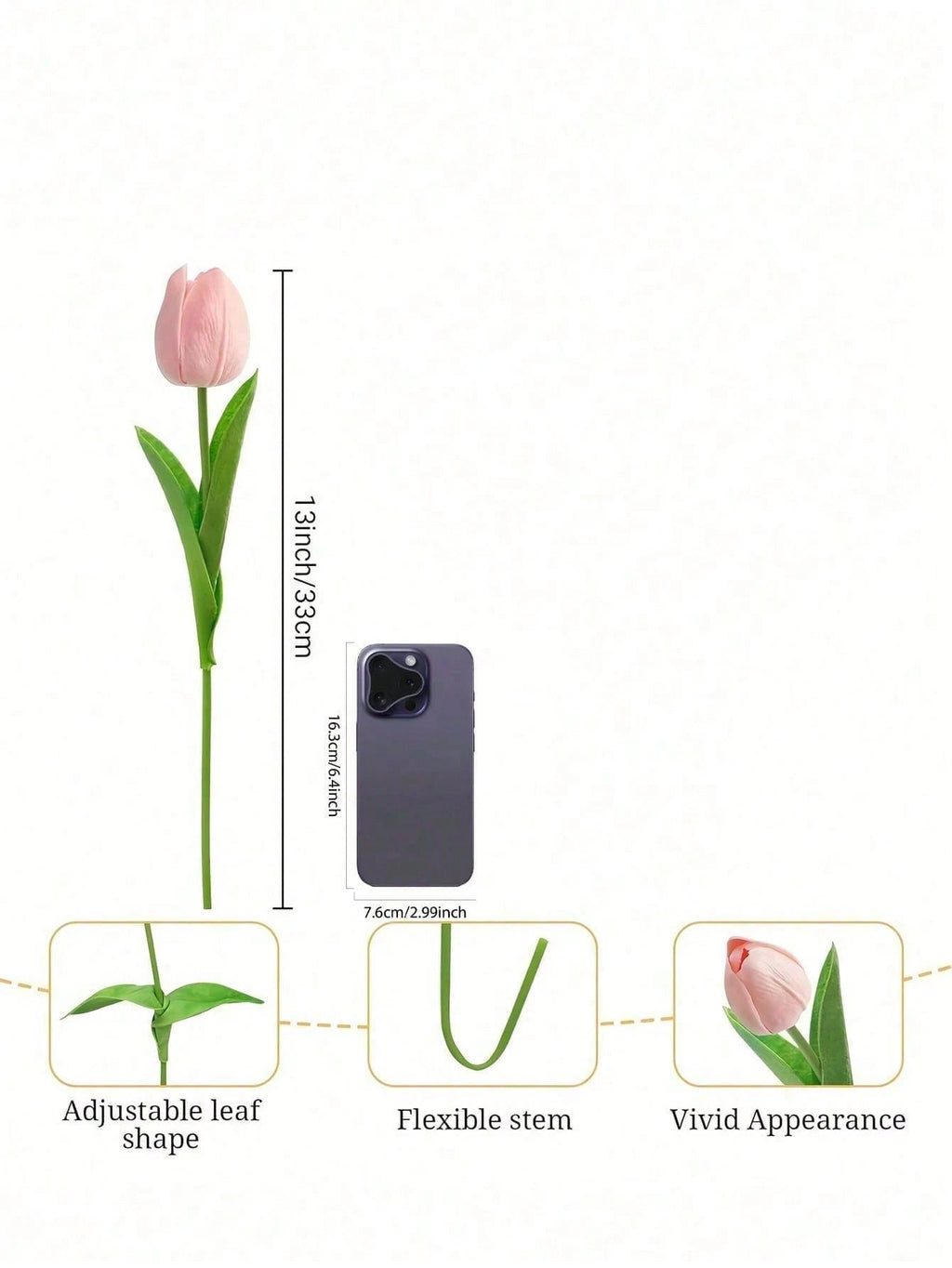 Bulk Artificial Gradient Pink Tulips – Lifelike Faux Tulip Stem