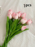 Bulk Artificial Gradient Pink Tulips – Lifelike Faux Tulip Stem