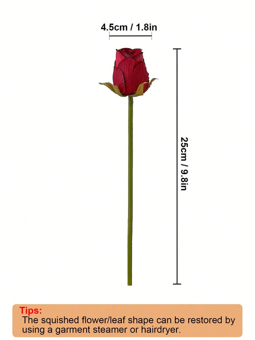 Artificial Bulk Silk Rose Flowers 24PCS – Realistic Faux Rose Stems
