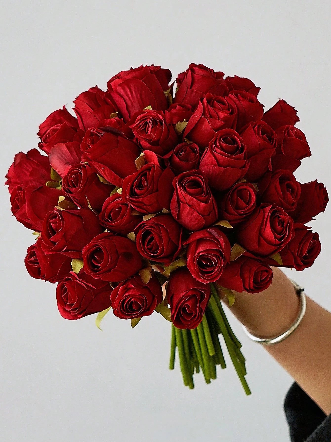 Artificial Bulk Silk Rose Flowers 24PCS – Realistic Faux Rose Stems