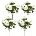 Bulk Artificial White Geranium Flowers – UV Resistant Outdoor