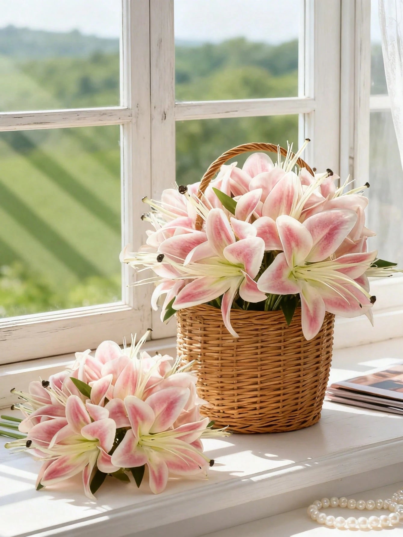Bulk Artificial Pink Lily Flower – Silk Stem 34cm Faux Lily