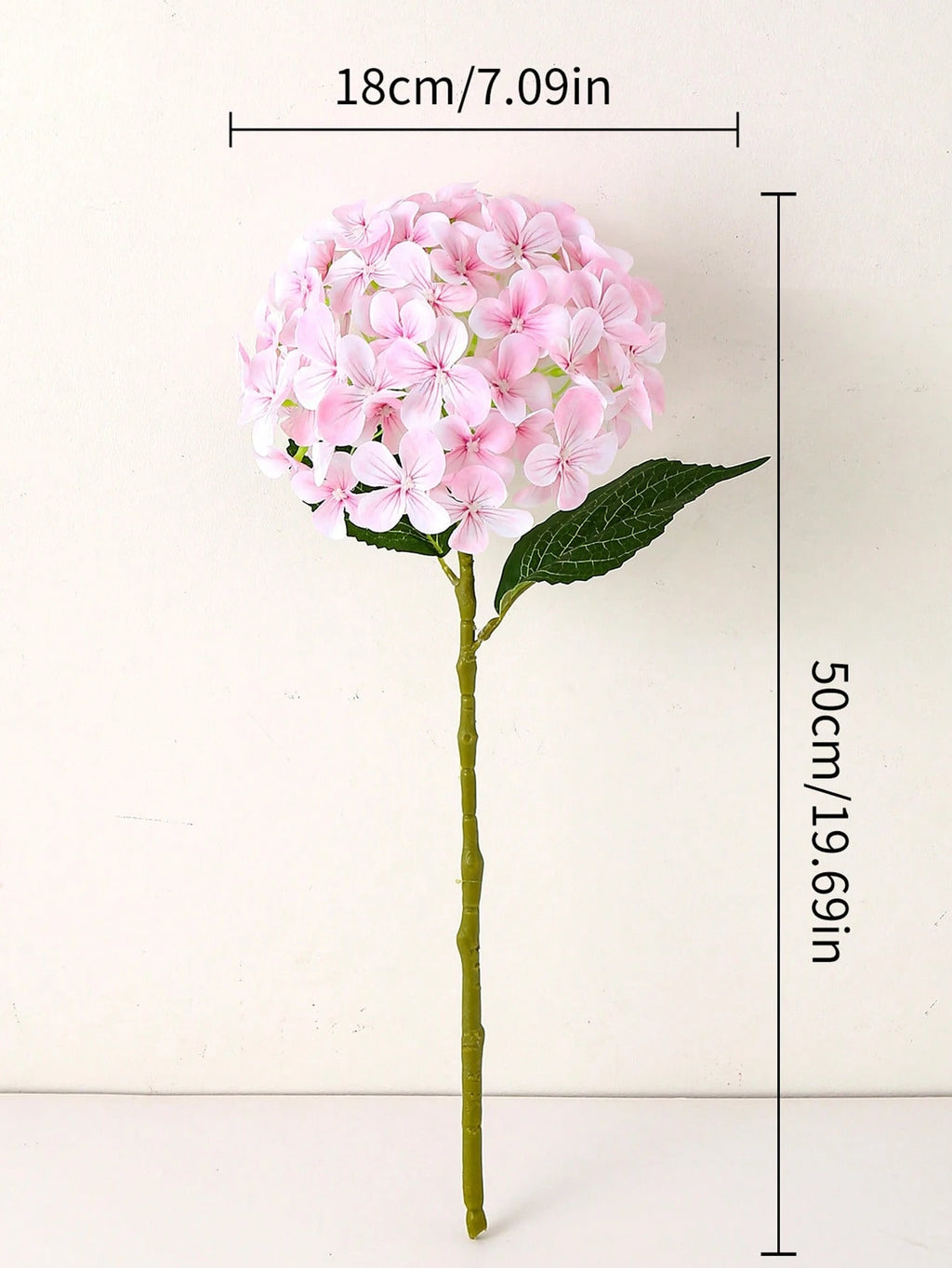 Bulk Artificial Hydrangea Stem – 19.7" Silk Hydrangea Flower with Long Stem & Leaves for Wedding, Home Décor & Photography Bulk