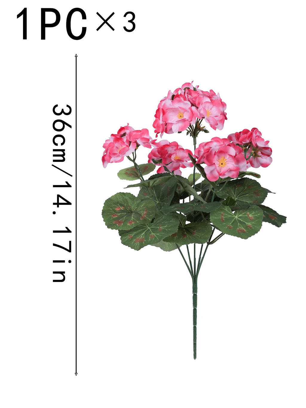 Bulk Artificial Begonia Flowers (1/3 PCS) – 14.5" Realistic Faux Floral Stems for Home, Wedding, Vase & Seasonal Spring/Summer