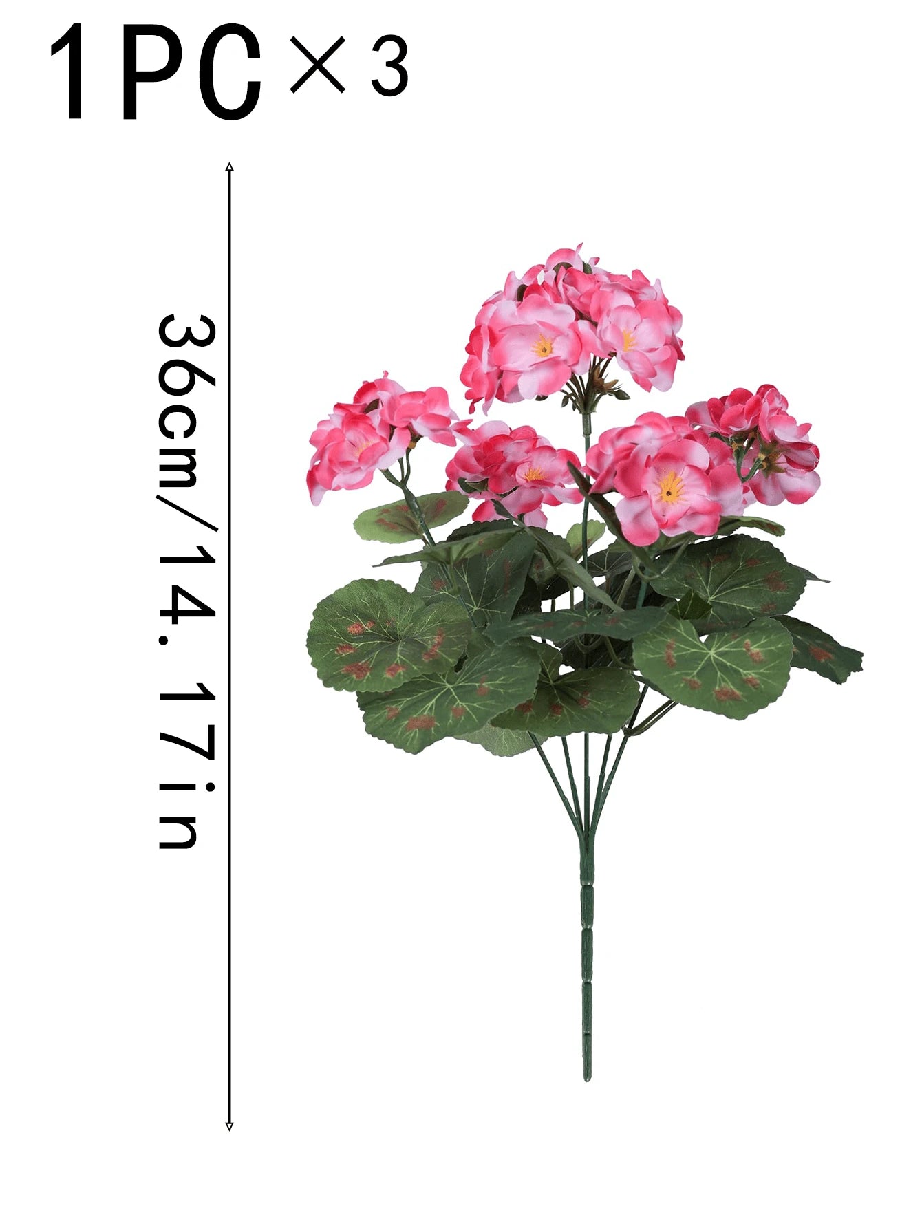 Bulk Artificial Begonia Flowers (1/3 PCS) – 14.5" Realistic Faux Floral Stems for Home, Wedding, Vase & Seasonal Spring/Summer