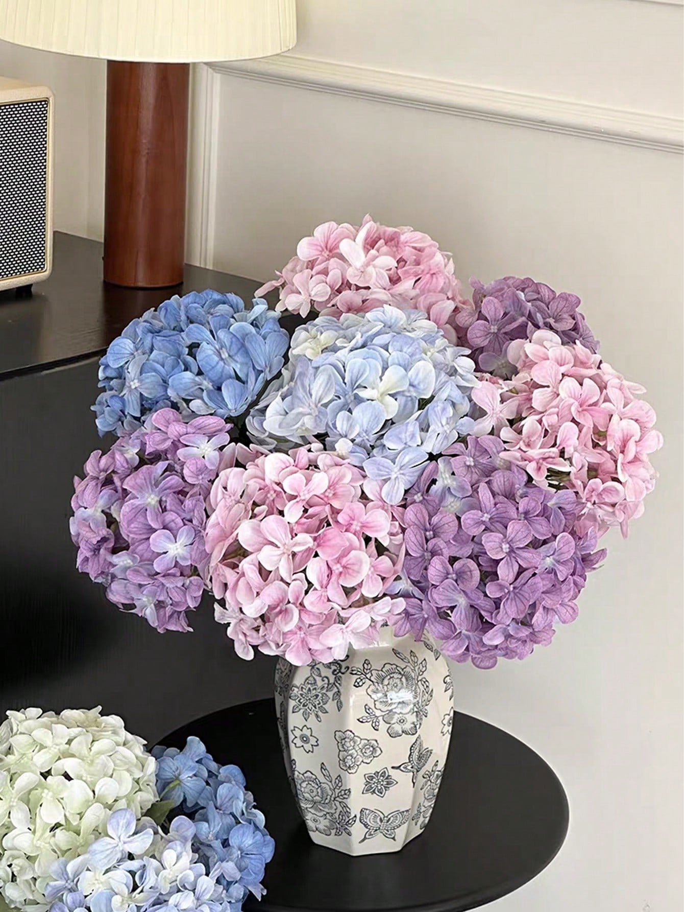 Bulk Artificial Hydrangea Stem – 19.7" Silk Hydrangea Flower with Long Stem & Leaves for Wedding, Home Décor & Photography Bulk