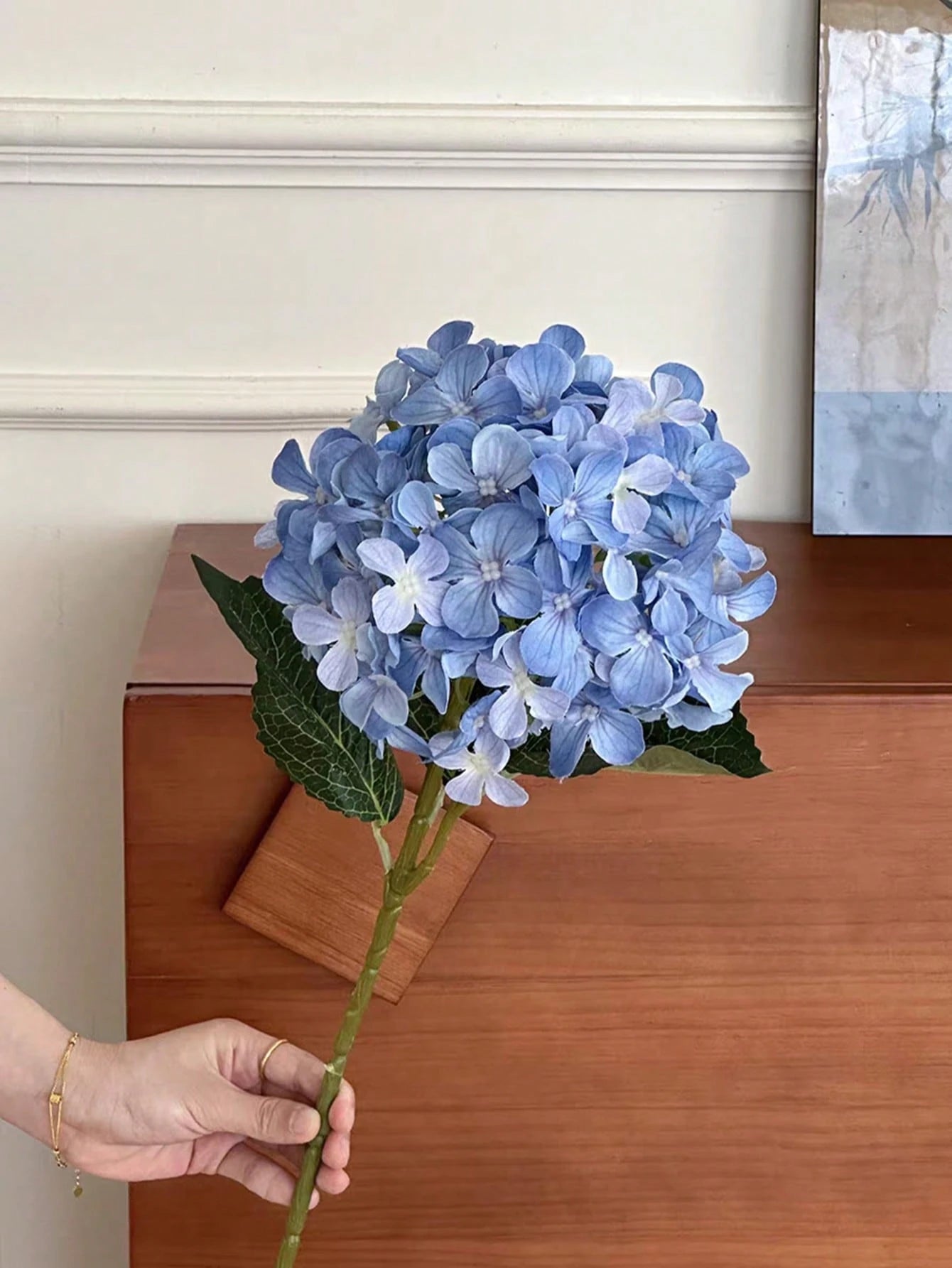 Bulk Artificial Hydrangea Stem – 19.7" Silk Hydrangea Flower with Long Stem & Leaves for Wedding, Home Décor & Photography Bulk