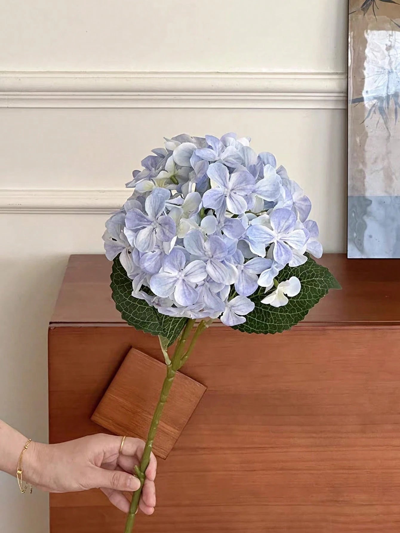 Bulk Artificial Hydrangea Stem – 19.7" Silk Hydrangea Flower with Long Stem & Leaves for Wedding, Home Décor & Photography Bulk