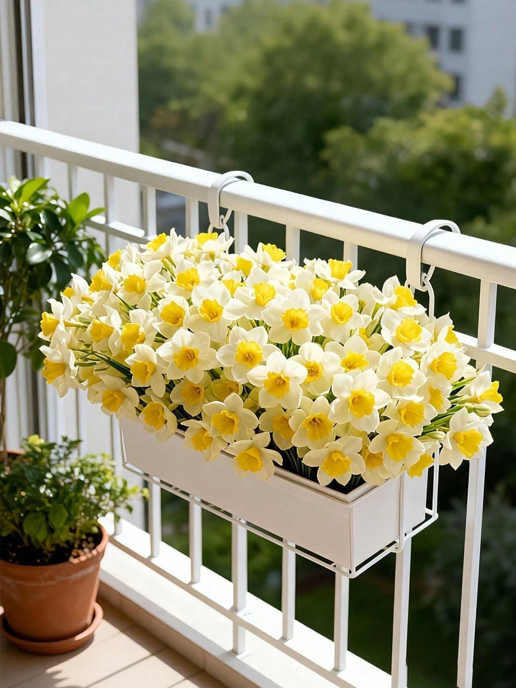 Bulk Artificial Daffodil Stems (3/6 PCS) – 12.6" UV Resistant Faux Flowers for Home, Wedding, Mother’s Day & Tabletop Décor (Bulk)