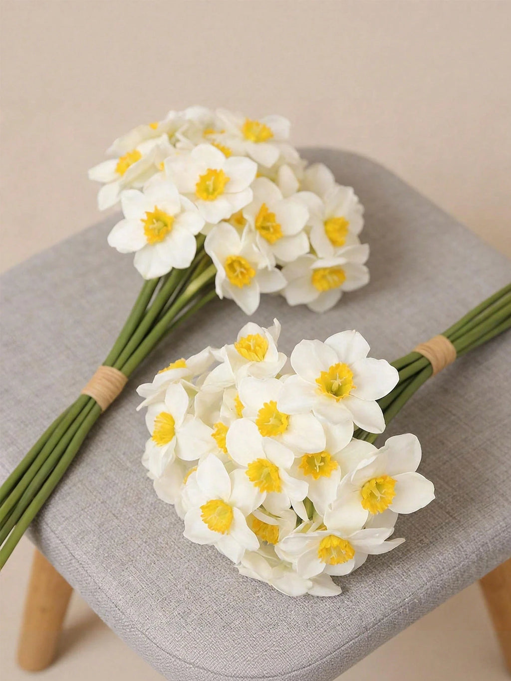 Bulk Artificial Daffodil Stems (3/6 PCS) – 12.6" UV Resistant Faux Flowers for Home, Wedding, Mother’s Day & Tabletop Décor (Bulk)