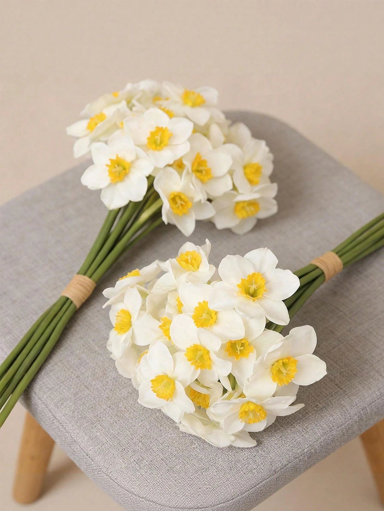 Bulk Artificial Daffodil Stems (3/6 PCS) – 12.6" UV Resistant Faux Flowers for Home, Wedding, Mother’s Day & Tabletop Décor (Bulk)