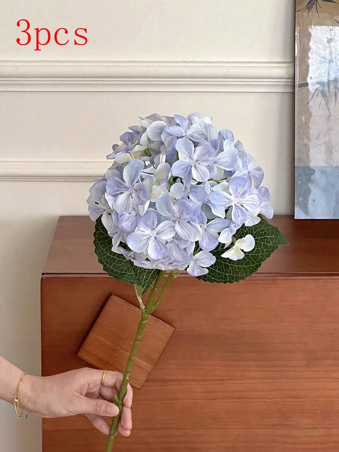 Bulk Artificial Hydrangea Stem – 19.7" Silk Hydrangea Flower with Long Stem & Leaves for Wedding, Home Décor & Photography Bulk