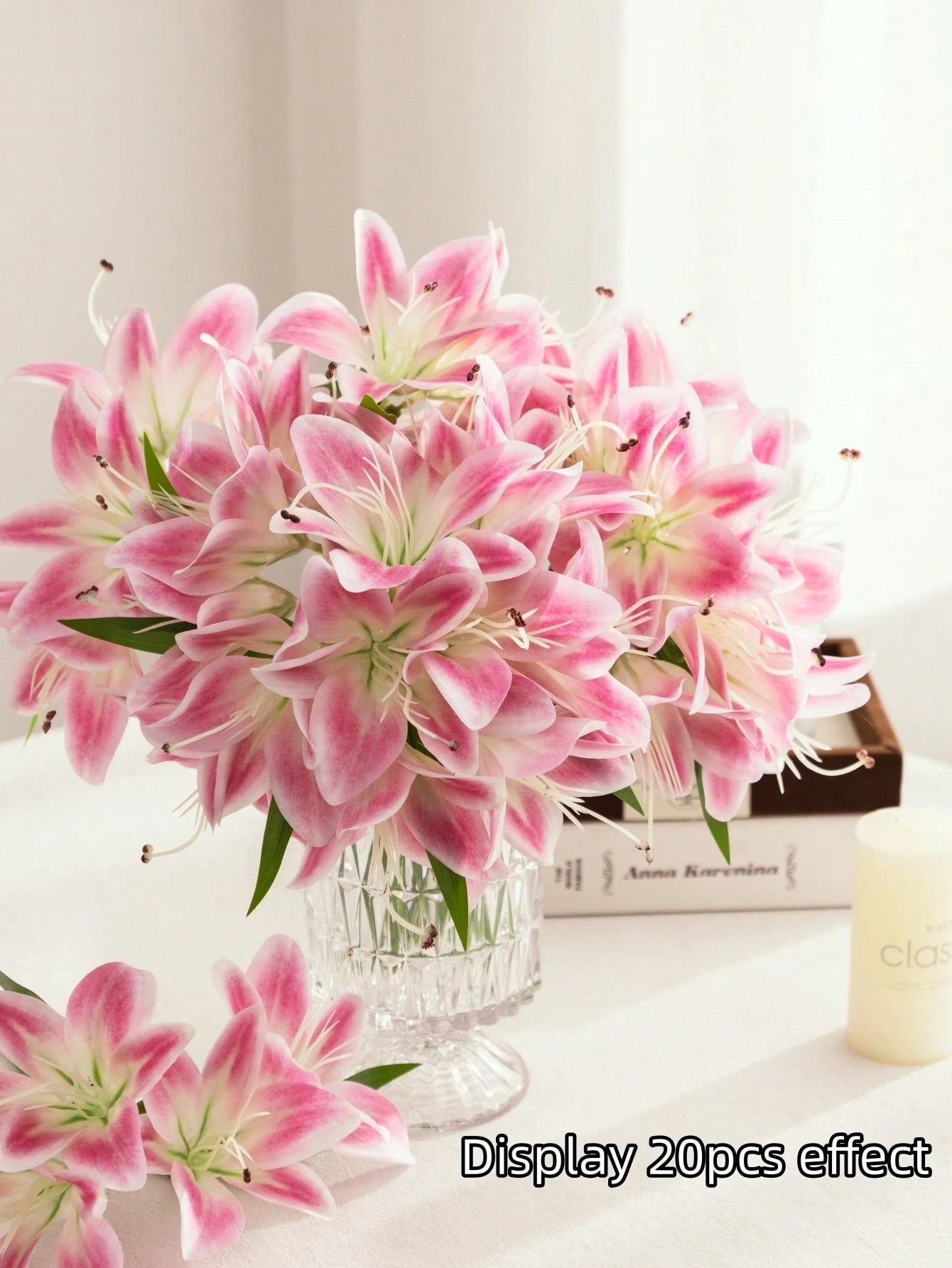 Bulk Artificial Pink Lily Flower – Silk Stem 34cm Faux Lily