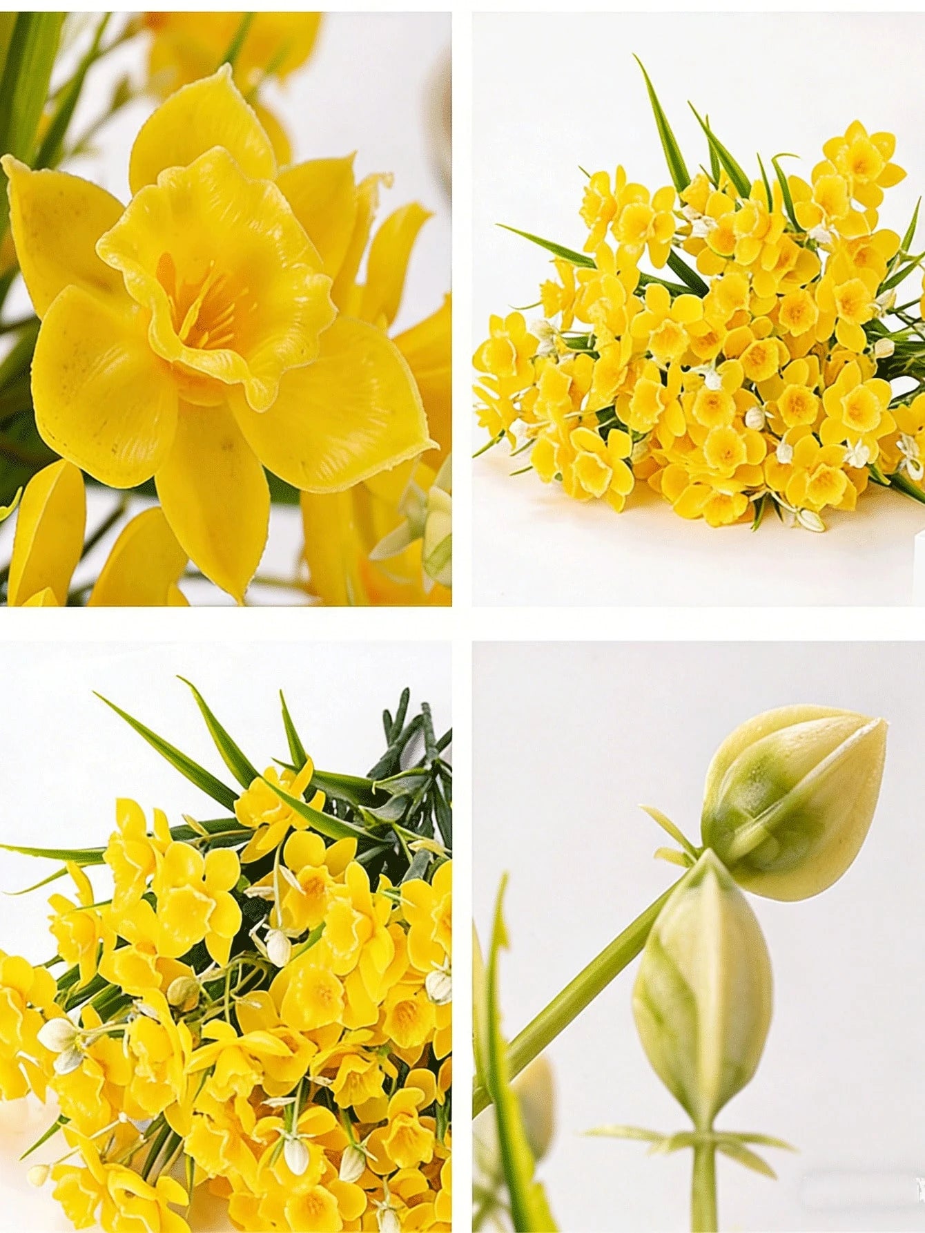 Bulk Artificial Daffodil Bouquet – UV Resistant Faux Daffodil Stems for Outdoor Planters, Spring Home Décor & Garden Arrangements (Bulk)