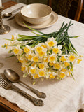 Bulk Artificial Daffodil Bouquet – UV Resistant Faux Daffodil Stems for Outdoor Planters, Spring Home Décor & Garden Arrangements (Bulk)