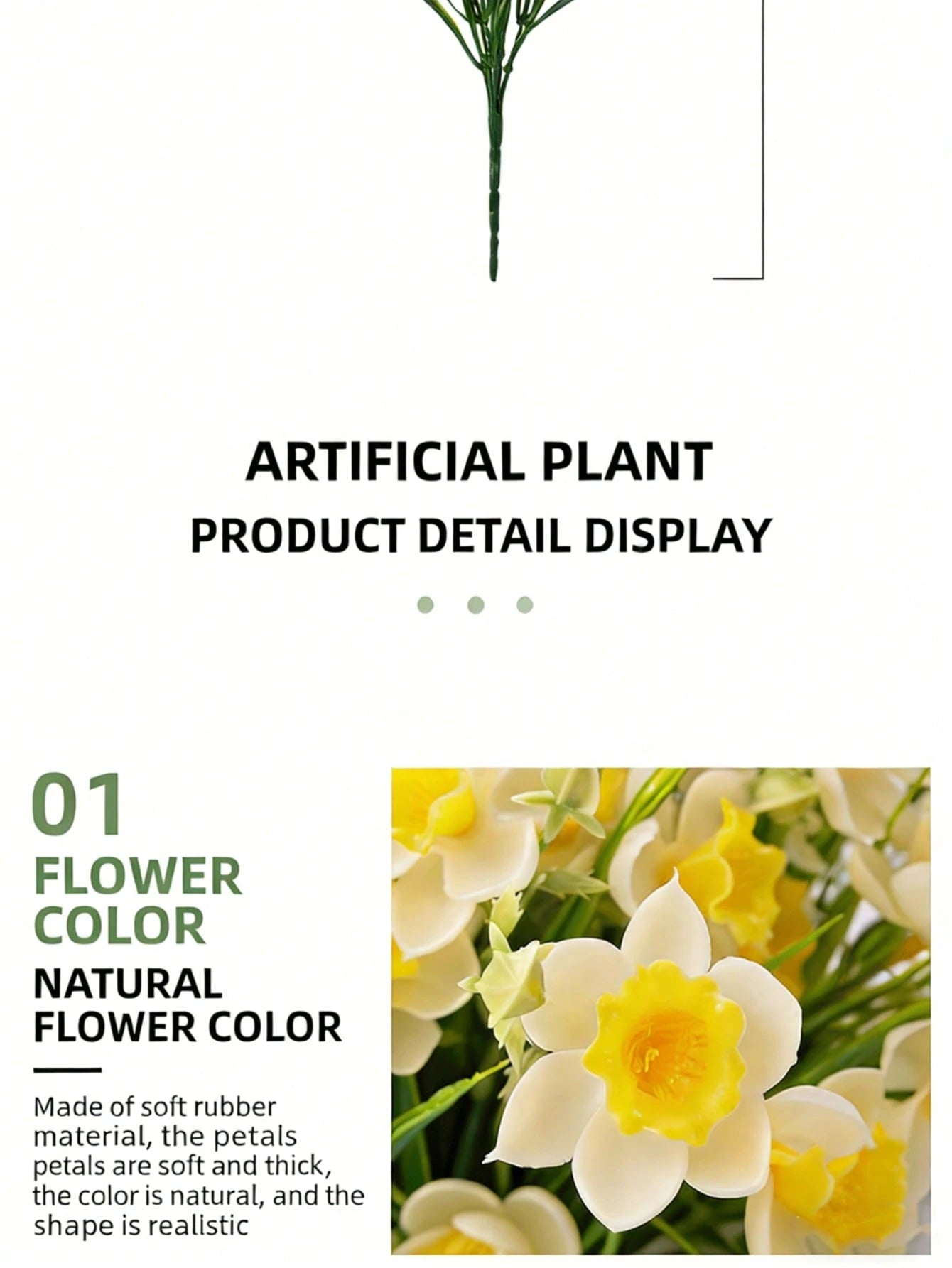 Bulk Artificial Daffodil Bouquet – UV Resistant Faux Daffodil Stems for Outdoor Planters, Spring Home Décor & Garden Arrangements (Bulk)