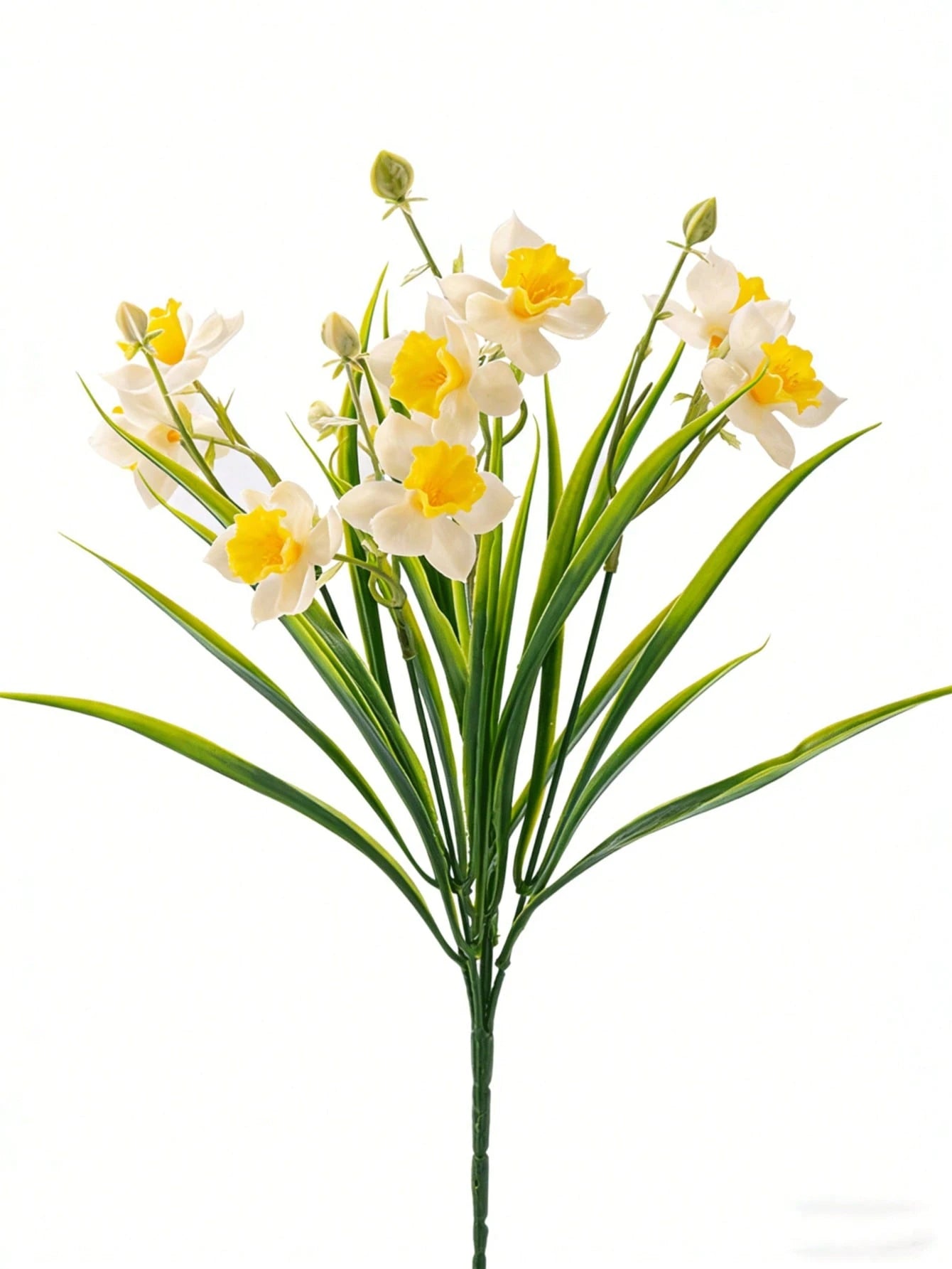 Bulk Artificial Daffodil Bouquet – UV Resistant Faux Daffodil Stems for Outdoor Planters, Spring Home Décor & Garden Arrangements (Bulk)