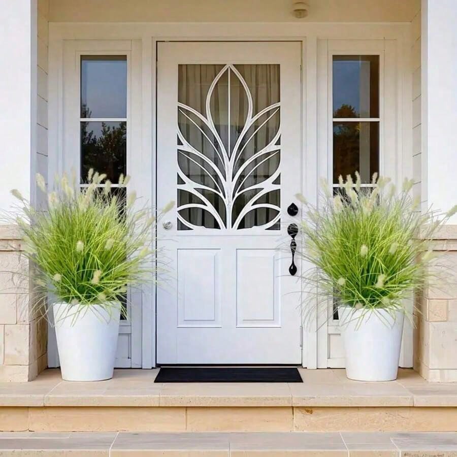 Bulk 12 Bundles Artificial Onion Grass & Dog Tail Flowers – Realistic Faux Outdoor Plants for Garden, Porch, Window Boxes & Indoor Décor (Bulk)