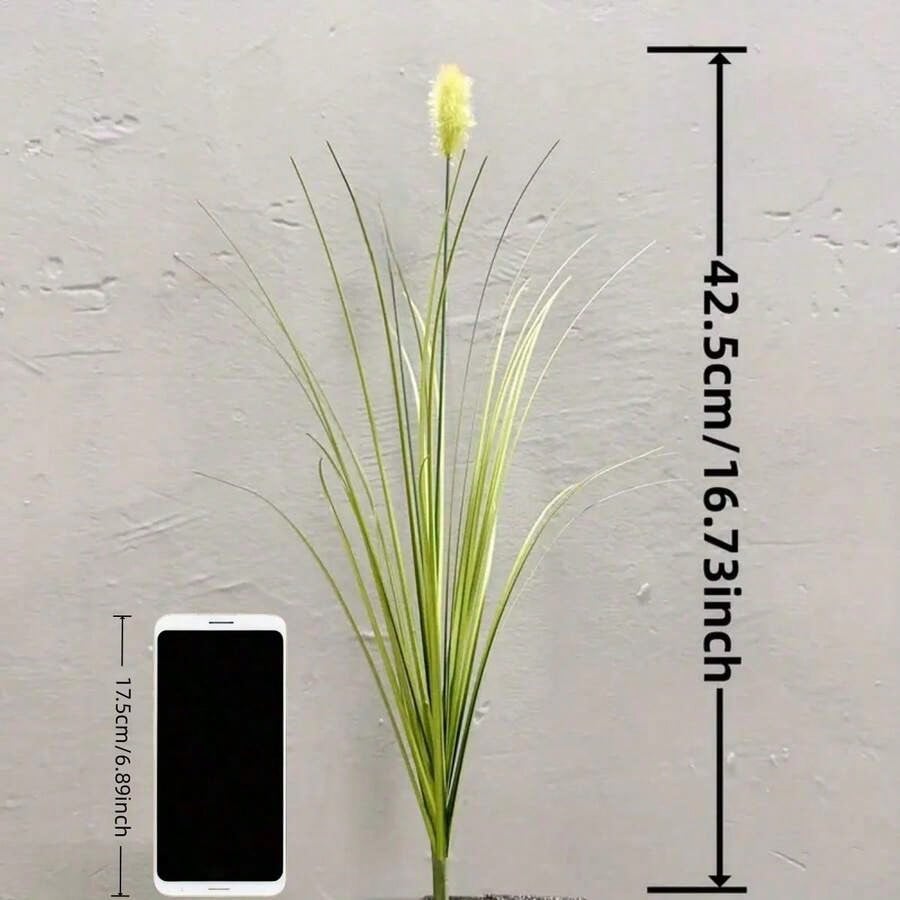Bulk 12 Bundles Artificial Onion Grass & Dog Tail Flowers – Realistic Faux Outdoor Plants for Garden, Porch, Window Boxes & Indoor Décor (Bulk)