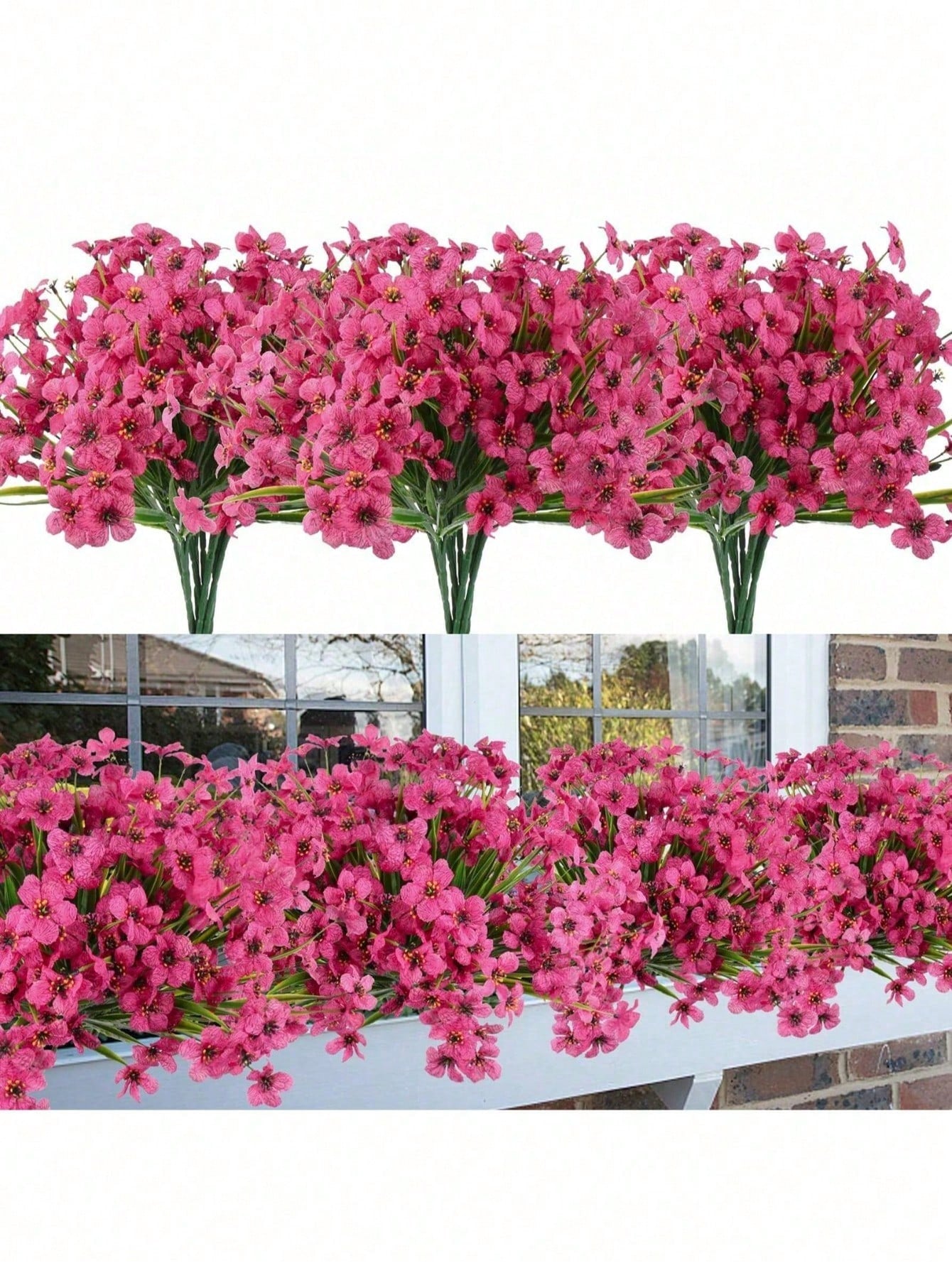 Pink Artificial Outdoor Flowers – Hanging Geranium Daisy Flowers
