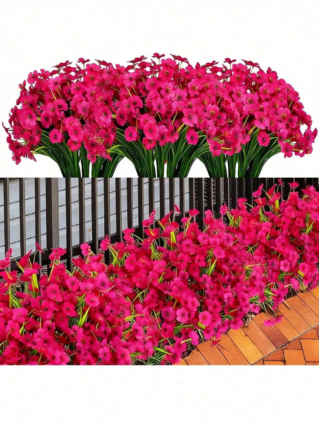 Pink Artificial Outdoor Flowers – Hanging Geranium Daisy Flowers