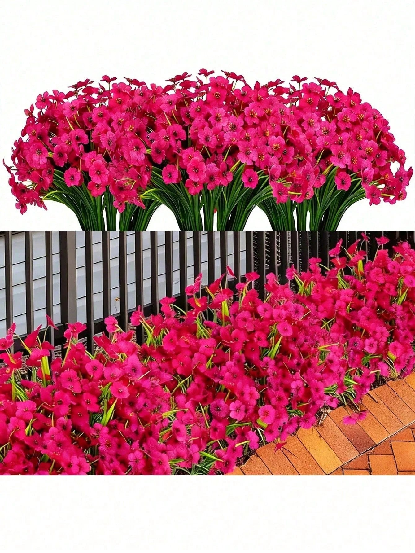 Pink Artificial Outdoor Flowers – Hanging Geranium Daisy Flowers