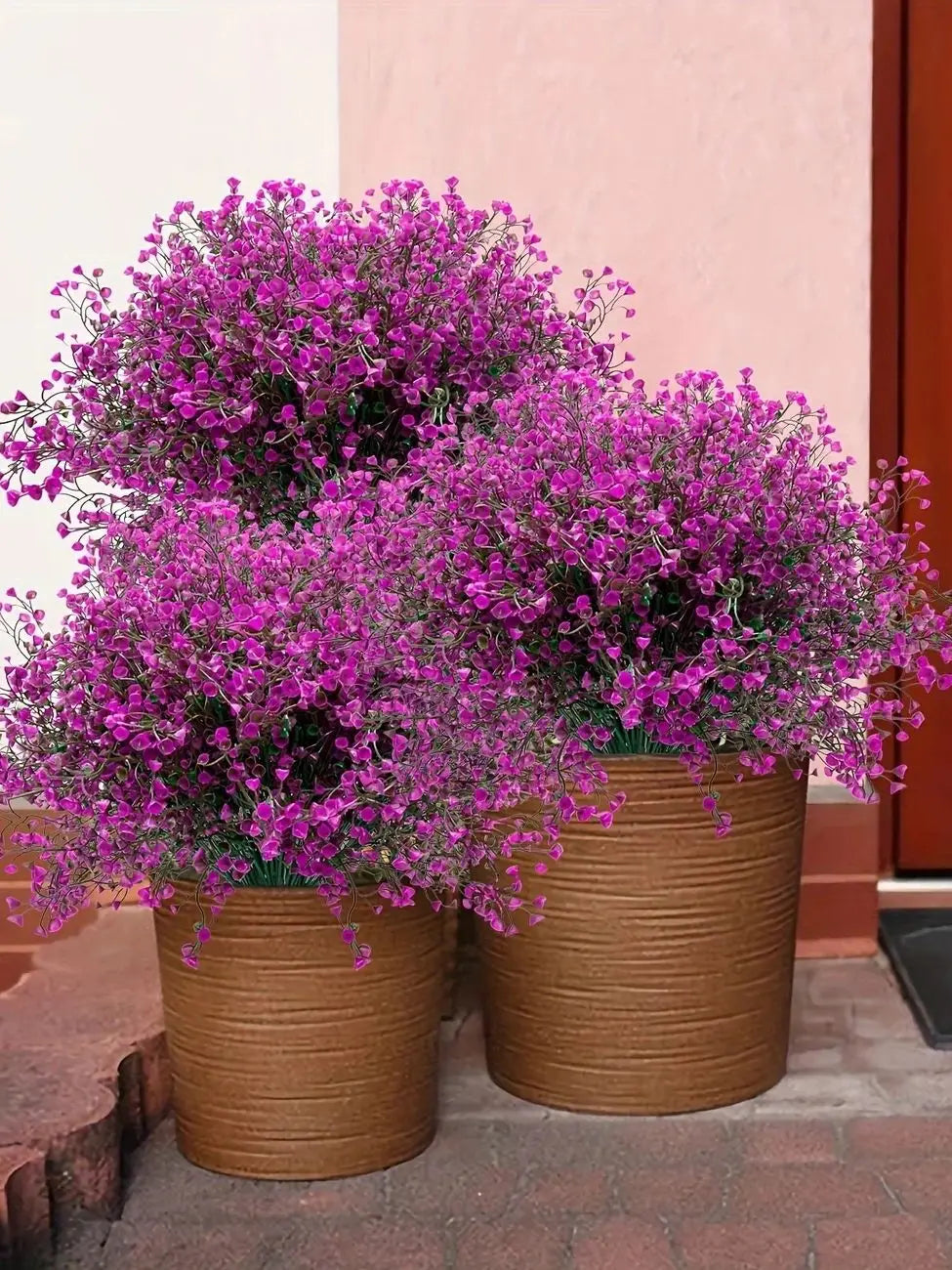 12 Bunches UV Resistant Artificial Outdoor Flowers – Plastic Faux Shrubs for Garden Edging, Window Boxes, Porch, Patio & Home Landscape Decoration