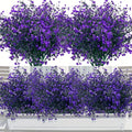 12 Bunches UV Resistant Artificial Outdoor Flowers – Plastic Faux Shrubs for Garden Edging, Window Boxes, Porch, Patio & Home Landscape Decoration