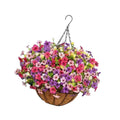 Artificial Hanging Flower Basket with Chain – UV Resistant Silk Flower Arrangement in Coconut Lined Planter for Indoor Outdoor Porch, Patio, Yard & Home Decor