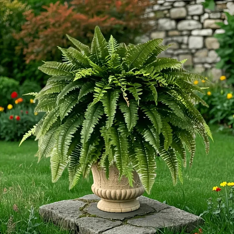 2PCS Artificial Boston Fern Hanging Plants – Lush 38-Leaf UV Resistant Fake Ferns for Indoor Outdoor Decor, Porch, Patio, Home & Wedding Greenery