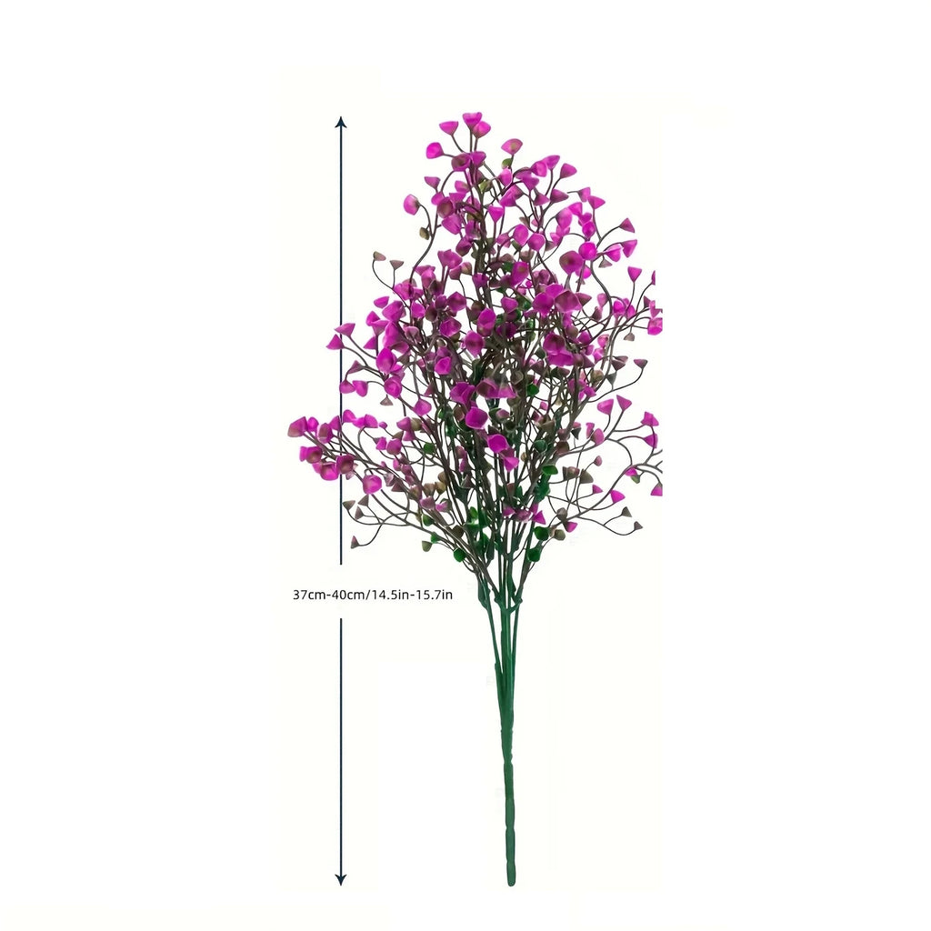 12 Bunches UV Resistant Artificial Outdoor Flowers – Plastic Faux Shrubs for Garden Edging, Window Boxes, Porch, Patio & Home Landscape Decoration