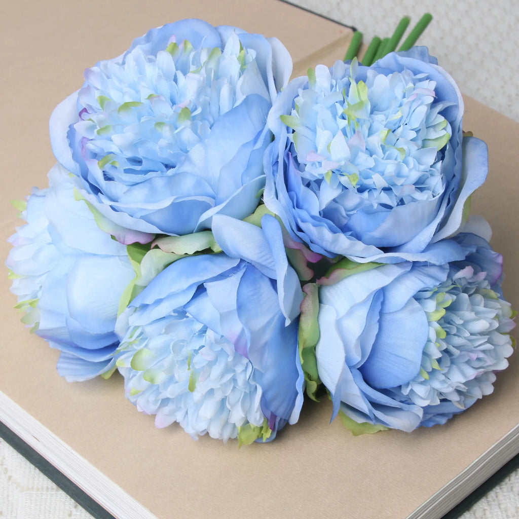 Bulk Artificial Peony Bouquet – 5-Head Rose Silk Artificial Flower