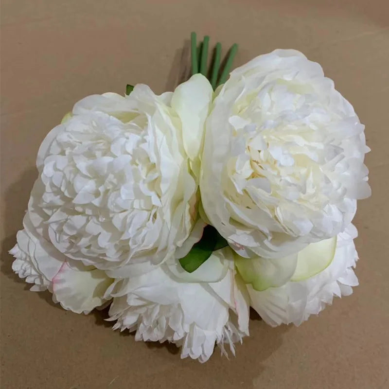 Bulk Artificial Peony Bouquet – 5-Head Rose Silk Artificial Flower