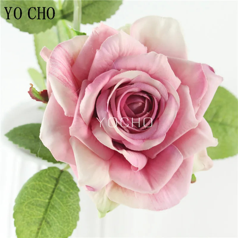 Pink Silk Rose Wedding Bouquet Bulk – Real Touch Artificial Roses