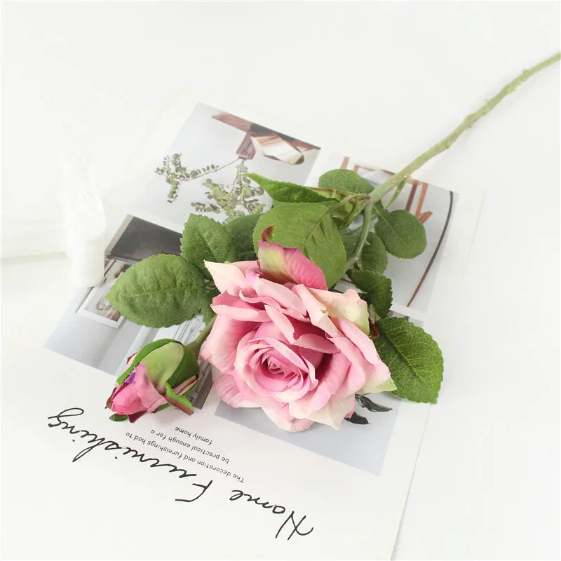 Pink Silk Rose Wedding Bouquet Bulk – Real Touch Artificial Roses