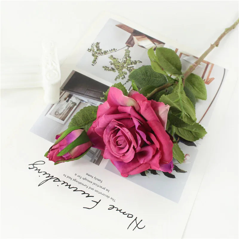 Pink Silk Rose Wedding Bouquet Bulk – Real Touch Artificial Roses