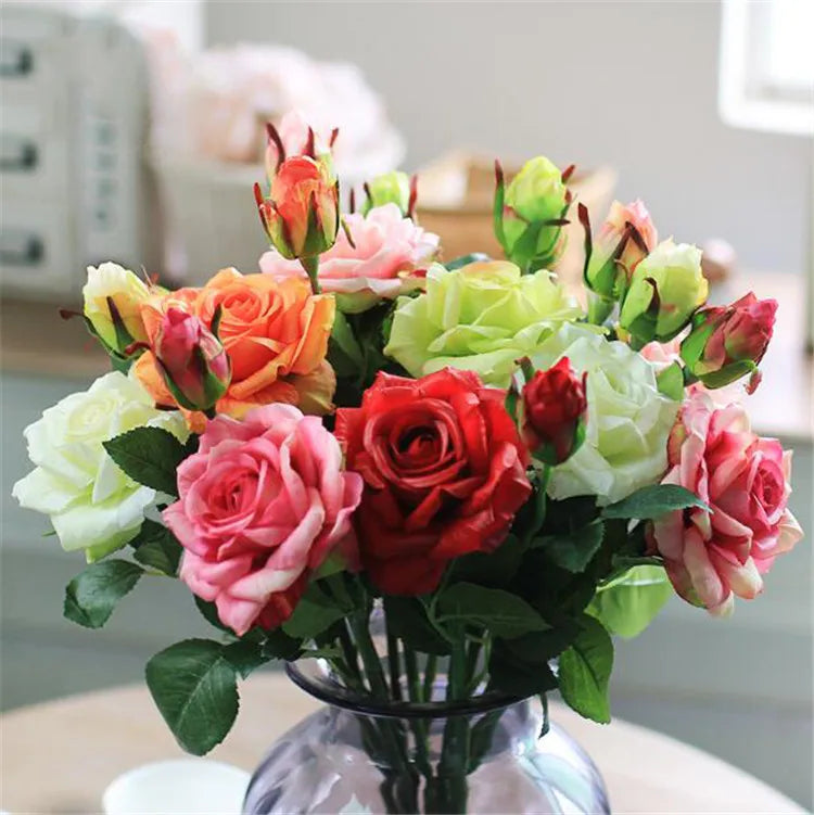 Pink Silk Rose Wedding Bouquet Bulk – Real Touch Artificial Roses