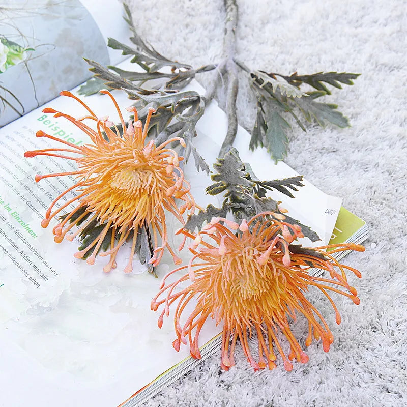 Artificial Leucospermum Stem 38cm Bulk – Silk Pin Cushion Protea Wedding Decor