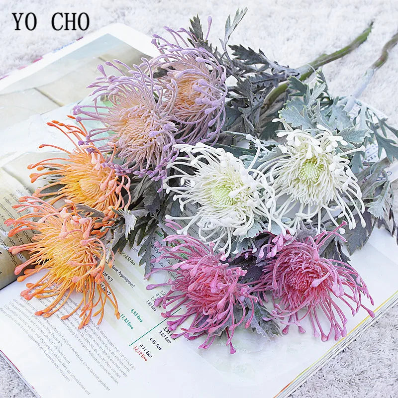 Artificial Leucospermum Stem 38cm Bulk – Silk Pin Cushion Protea Wedding Decor