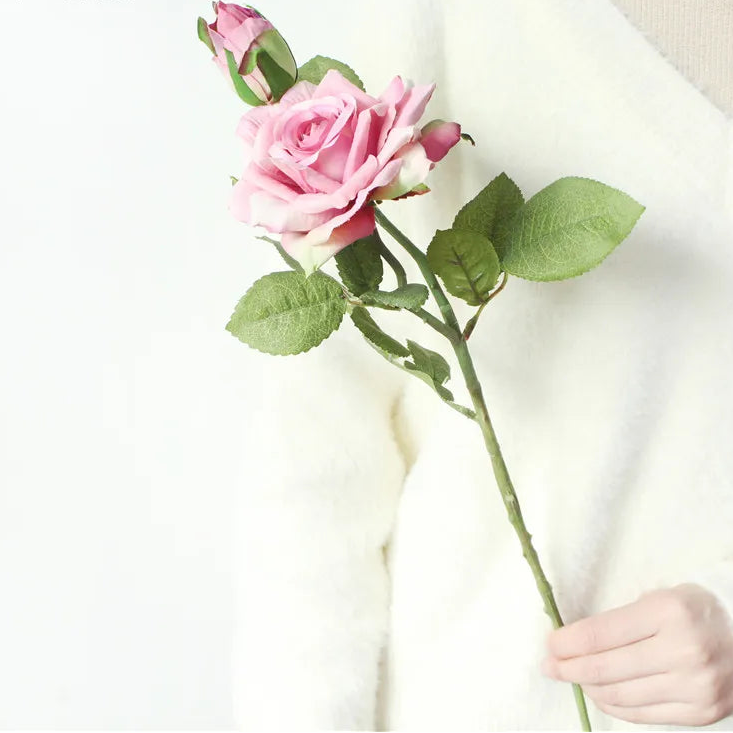 Pink Silk Rose Wedding Bouquet Bulk – Real Touch Artificial Roses
