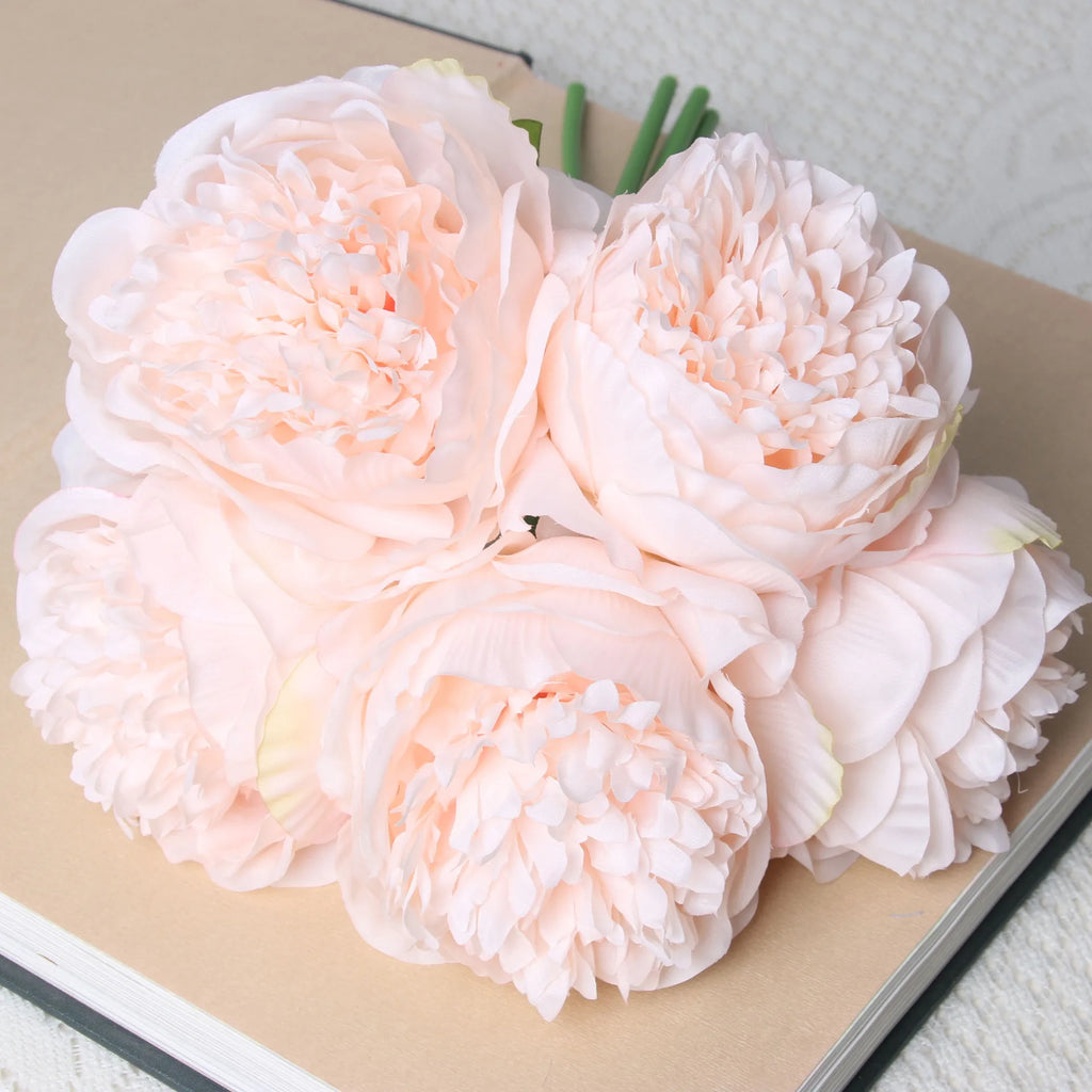 Bulk Artificial Peony Bouquet – 5-Head Rose Silk Artificial Flower