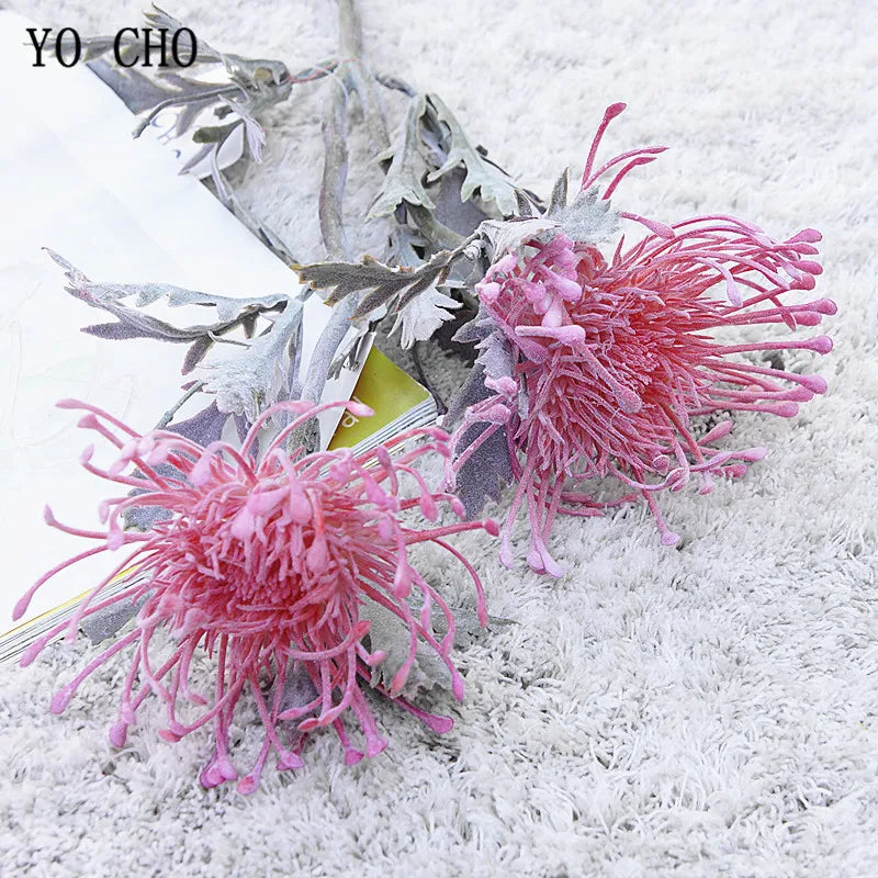 Artificial Leucospermum Stem 38cm Bulk – Silk Pin Cushion Protea Wedding Decor