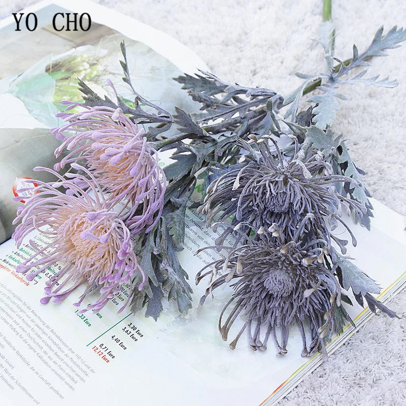 Artificial Leucospermum Stem 38cm Bulk – Silk Pin Cushion Protea Wedding Decor