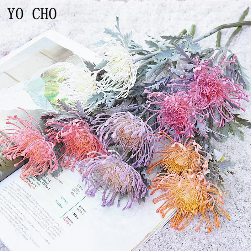 Artificial Leucospermum Stem 38cm Bulk – Silk Pin Cushion Protea Wedding Decor