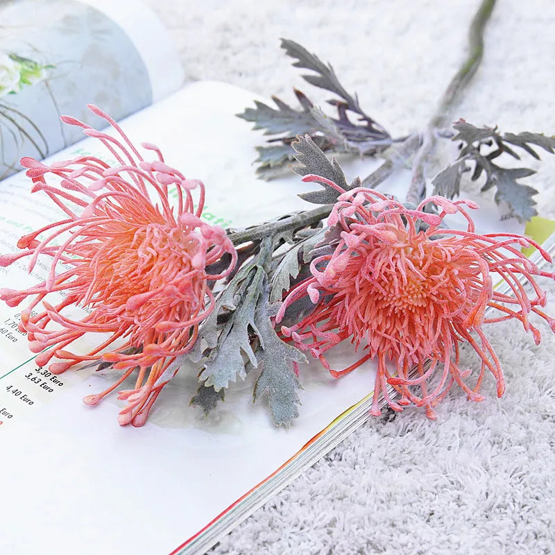 Artificial Leucospermum Stem 38cm Bulk – Silk Pin Cushion Protea Wedding Decor