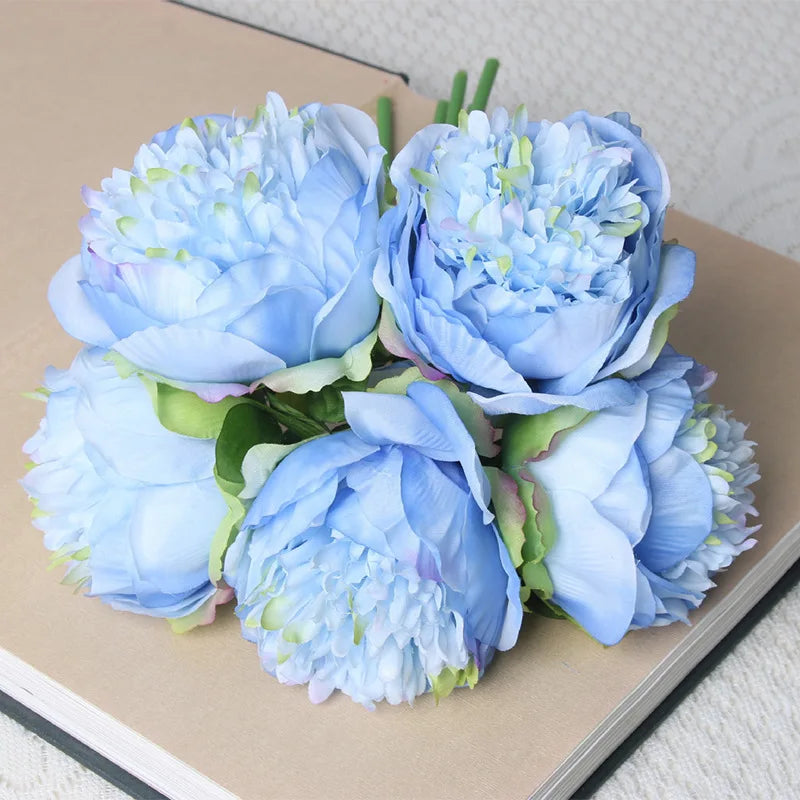 Bulk Artificial Peony Bouquet – 5-Head Rose Silk Artificial Flower